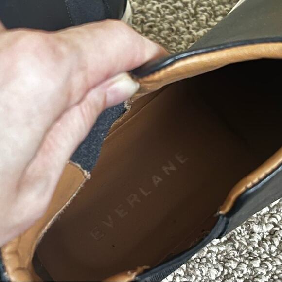 Everlane The Street Smooth Leather Ankle Boot Black White Size 10 - Picture 7 of 9